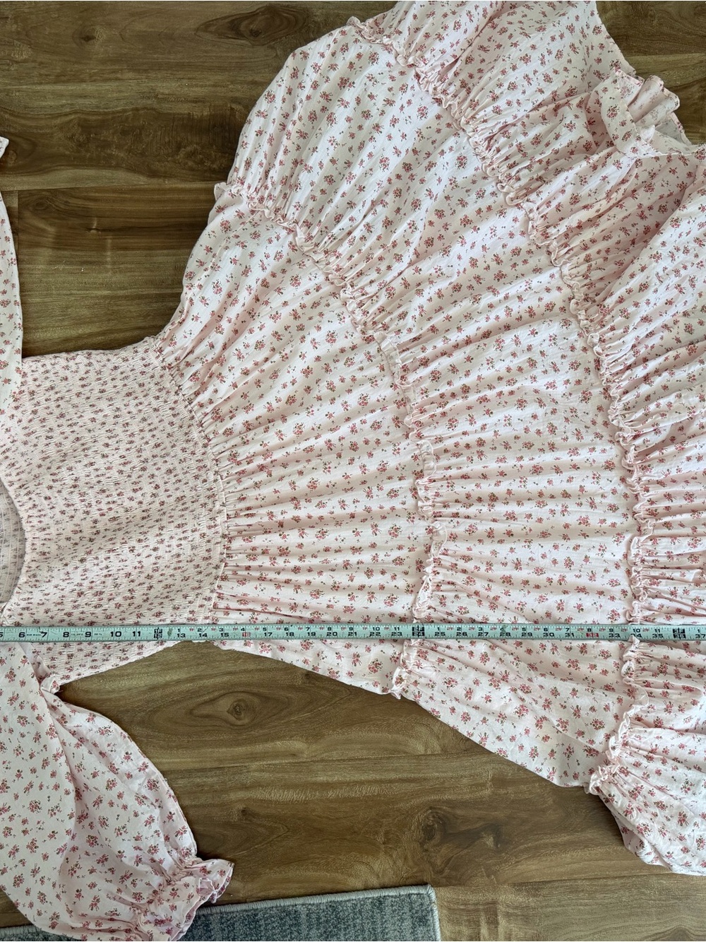Ivy City Co Pink Floral Smocked Midi Dress - Picture 6 of 16